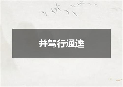 并驾行通逵