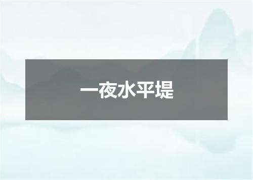 一夜水平堤