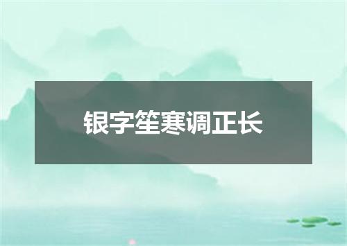 银字笙寒调正长