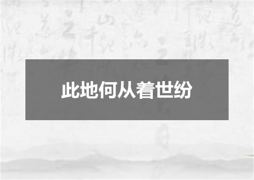 此地何从着世纷