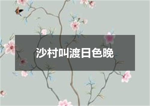 沙村叫渡日色晚
