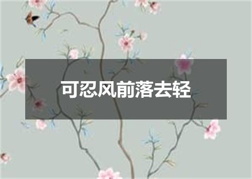 可忍风前落去轻