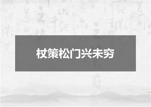 杖策松门兴未穷