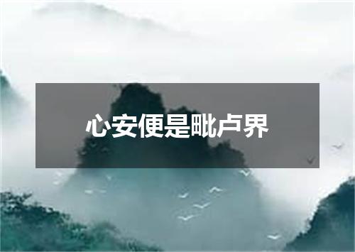 心安便是毗卢界
