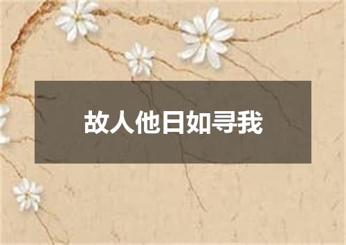 故人他日如寻我