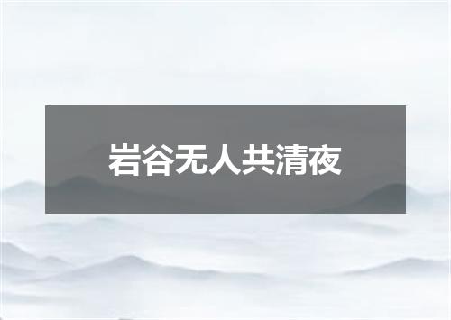 岩谷无人共清夜