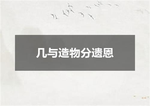 几与造物分遗恩