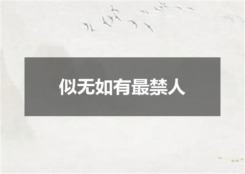 似无如有最禁人