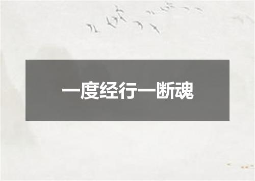 一度经行一断魂
