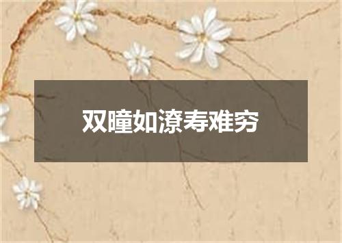 双曈如潦寿难穷