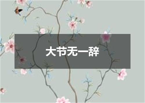 大节无一辞