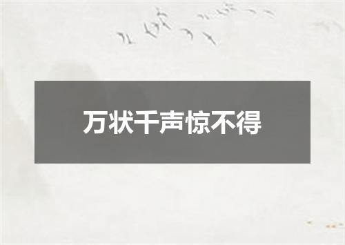 万状千声惊不得