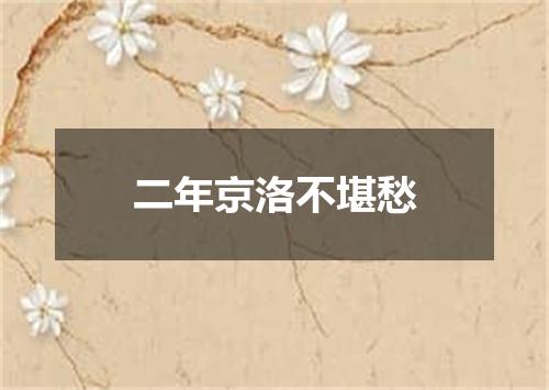 二年京洛不堪愁