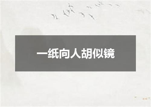 一纸向人胡似镜