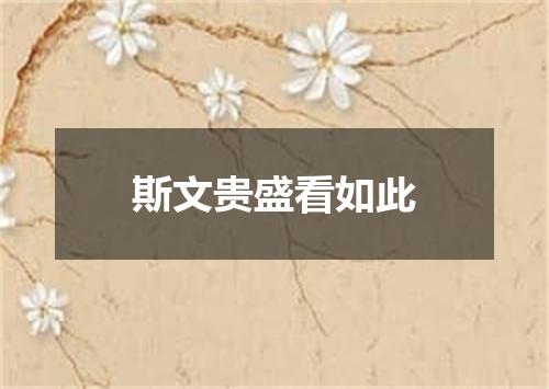 斯文贵盛看如此