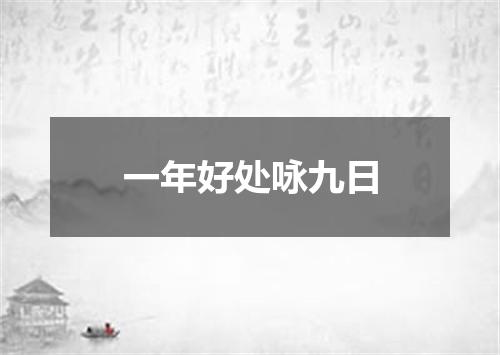 一年好处咏九日