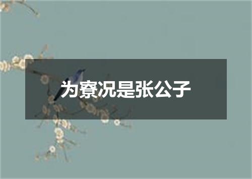 为寮况是张公子