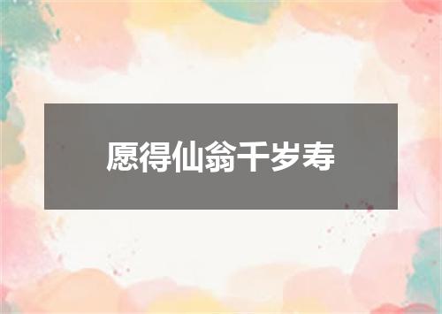 愿得仙翁千岁寿