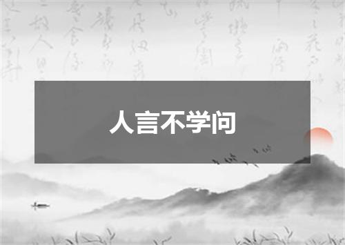 人言不学问