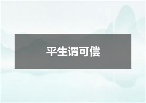 平生谓可偿