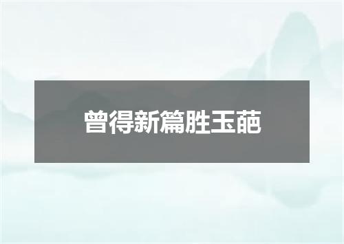 曾得新篇胜玉葩