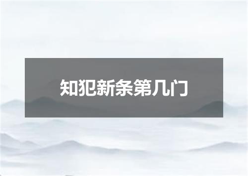 知犯新条第几门