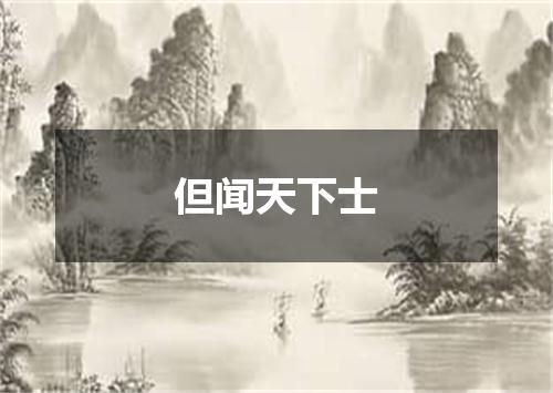 但闻天下士