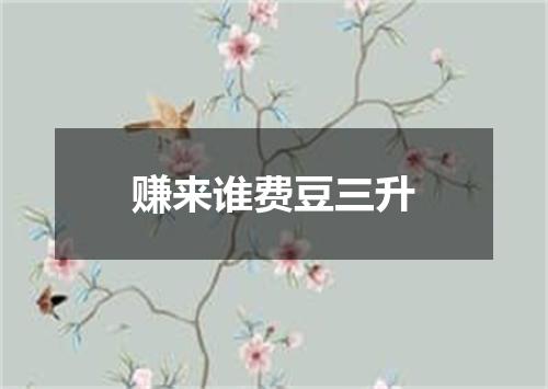 赚来谁费豆三升