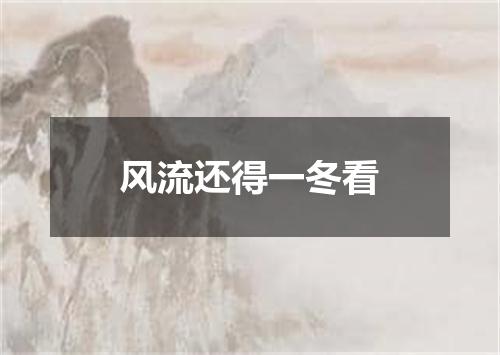 风流还得一冬看