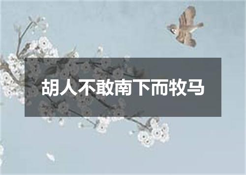 胡人不敢南下而牧马