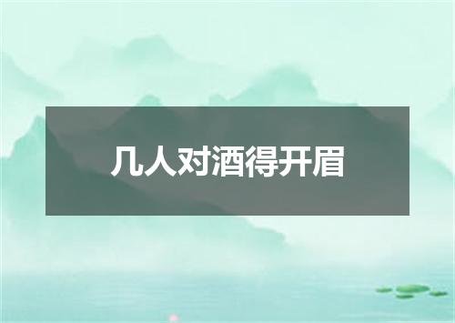 几人对酒得开眉