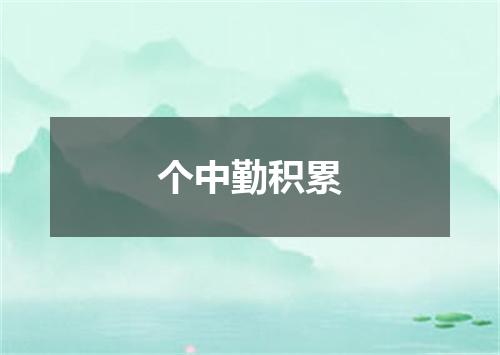 个中勤积累