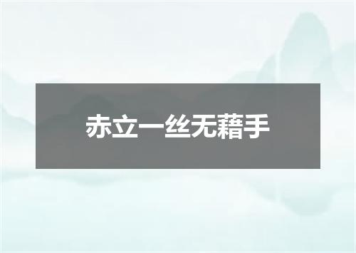 赤立一丝无藉手