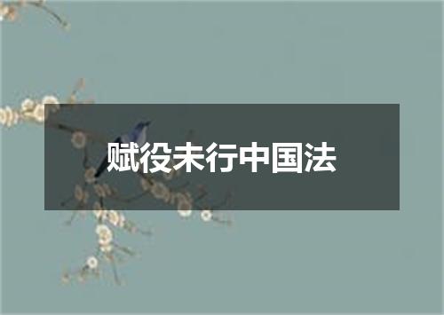 赋役未行中国法
