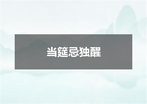 当筵忌独醒