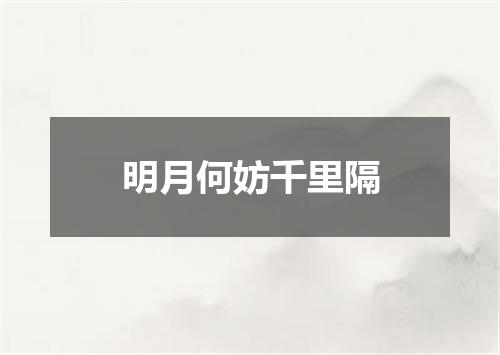 明月何妨千里隔