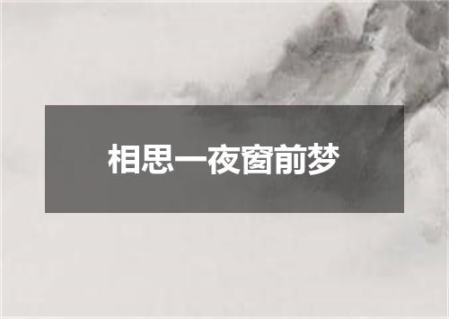 相思一夜窗前梦