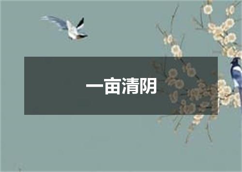 一亩清阴