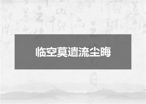 临空莫遣流尘晦