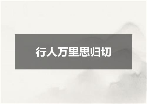 行人万里思归切