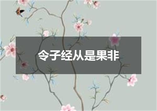 令子经从是果非