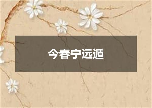 今春宁远遁