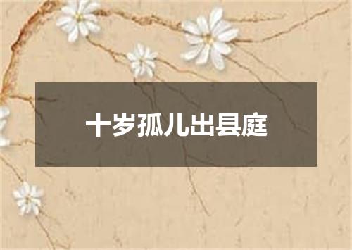 十岁孤儿出县庭