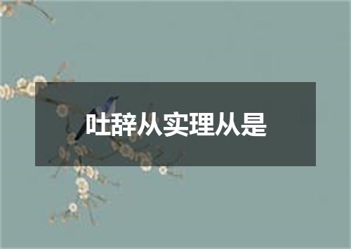 吐辞从实理从是