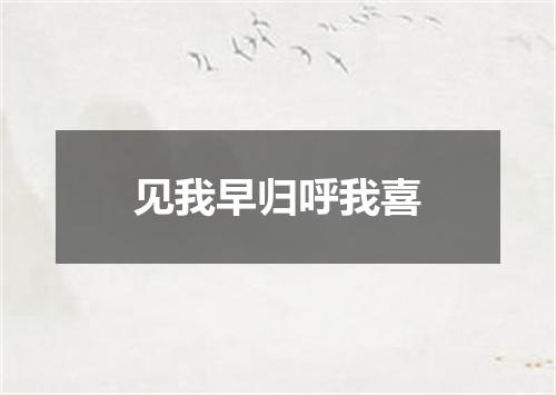 见我早归呼我喜