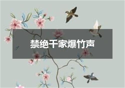 禁绝千家爆竹声