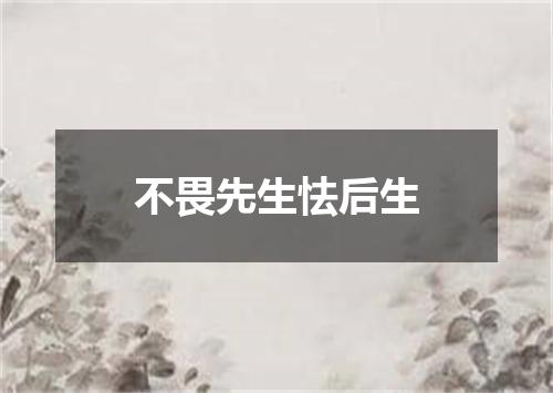 不畏先生怯后生