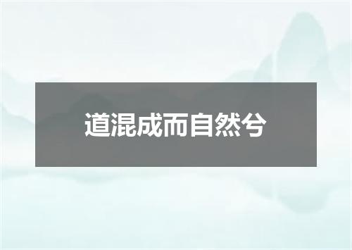 道混成而自然兮