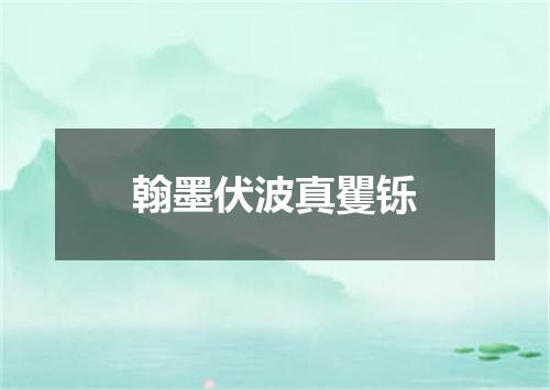 翰墨伏波真矍铄