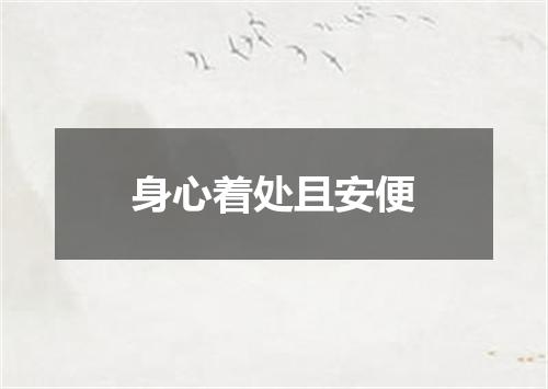身心着处且安便
